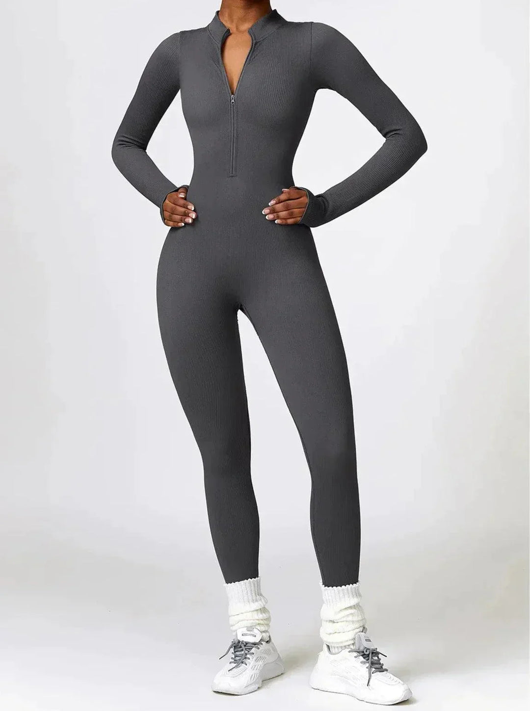Damen Jumpsuit Langarm Einteiler Sportlich Bequem-Luzern Mode
