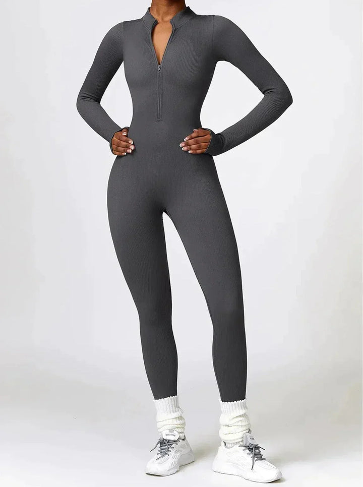 Damen Jumpsuit Langarm Einteiler Sportlich Bequem-Luzern Mode
