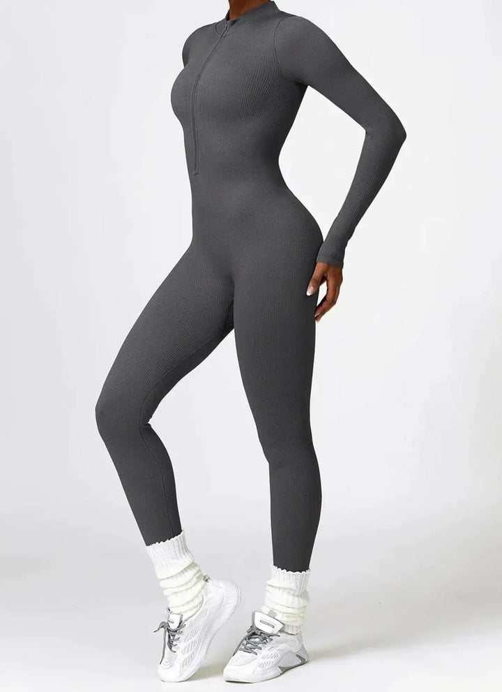 Damen Jumpsuit Langarm Einteiler Sportlich Bequem-Luzern Mode
