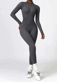 Damen Jumpsuit Langarm Einteiler Sportlich Bequem-Luzern Mode