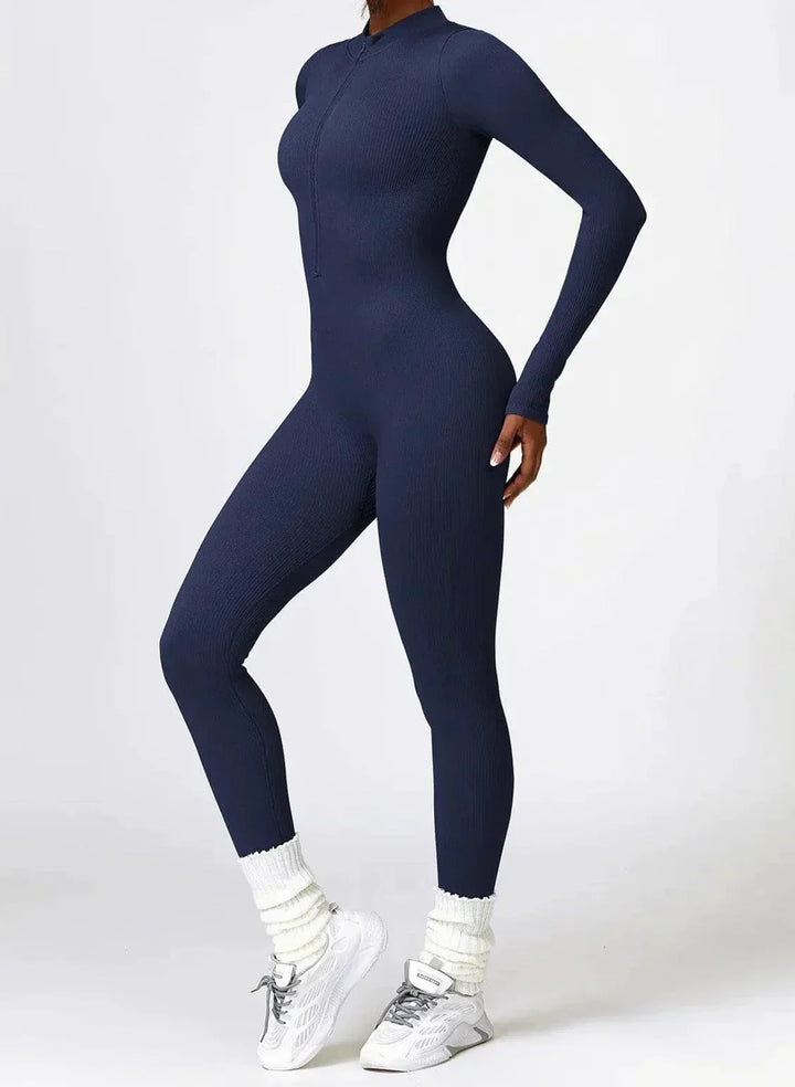 Damen Jumpsuit Langarm Einteiler Sportlich Bequem-Luzern Mode