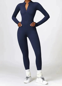 Damen Jumpsuit Langarm Einteiler Sportlich Bequem-Luzern Mode