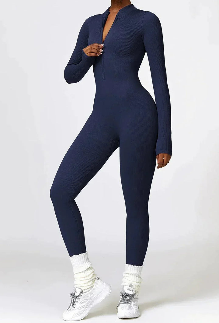Damen Jumpsuit Langarm Einteiler Sportlich Bequem-Luzern Mode