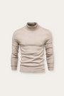 Herren Rollkragenpullover aus Baumwolle für Herbst/Winter-Beige-S-Luzern Mode