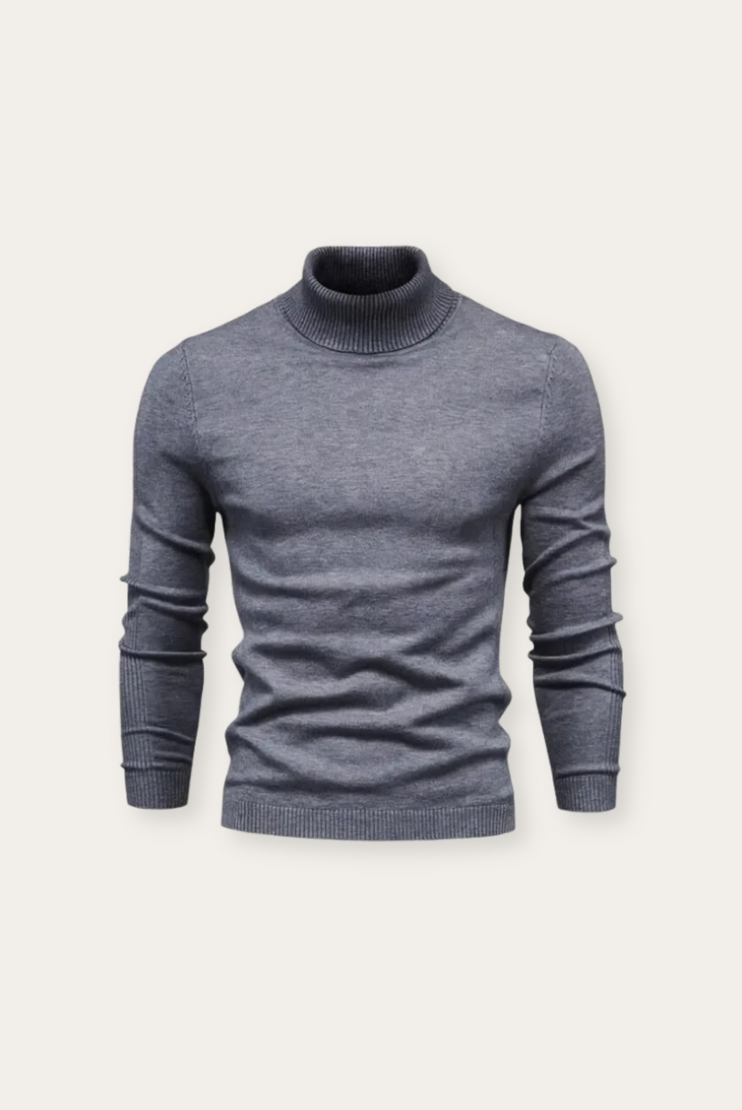 Herren Rollkragenpullover aus Baumwolle für Herbst/Winter-Grau-S-Luzern Mode