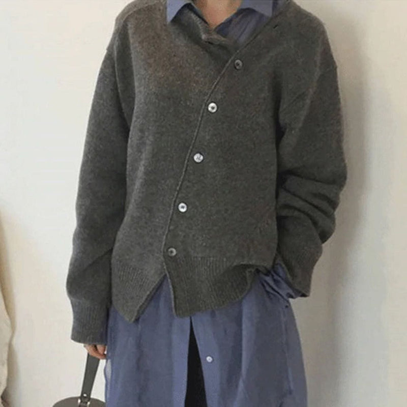 Luxuriöser Kaschmir-Cardigan für Damen - Eleganter Stil-Grau-XS-Luzern Mode