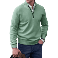 Herren Pullover mit Reißverschluss - Stilvoller Strickmode-Grün-XS-Luzern Mode