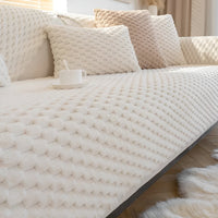 Sofabezug | Luxuriös Samt Schützend Anti-Rutsch Komfortabel Weich-Weiß-1 zits - 90x120 cm-Luzern Mode