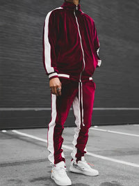 Herren Trainingsanzug Sportbekleidung Jogginganzug Set-Burgund-S-Luzern Mode
