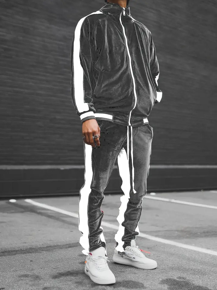 Herren Trainingsanzug Sportbekleidung Jogginganzug Set-Grau-S-Luzern Mode