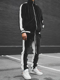 Herren Trainingsanzug Sportbekleidung Jogginganzug Set-Schwarz-S-Luzern Mode