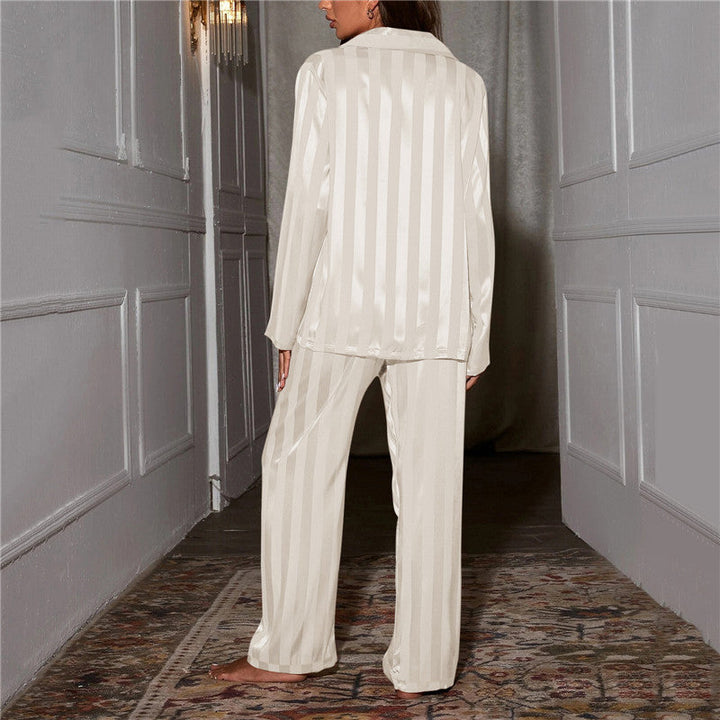 Gestreifter Satin Pyjama Set Damen - Bequem & Elegant-Luzern Mode