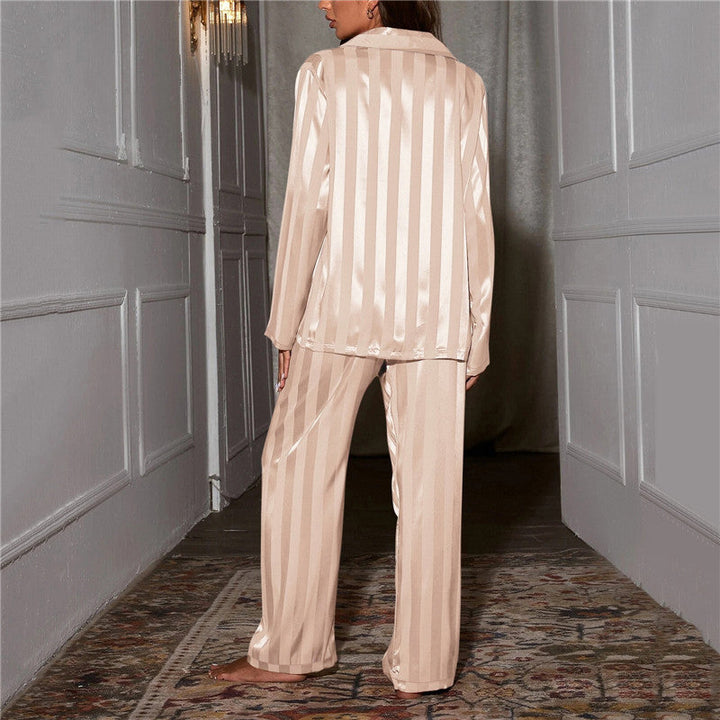 Gestreifter Satin Pyjama Set Damen - Bequem & Elegant-Luzern Mode