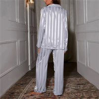 Gestreifter Satin Pyjama Set Damen - Bequem & Elegant-Luzern Mode