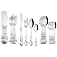 Besteckset | 24-teilig Stilvoll Gold Silber Langlebig Edelstahl Ergonomisch-Silber-Luzern Mode