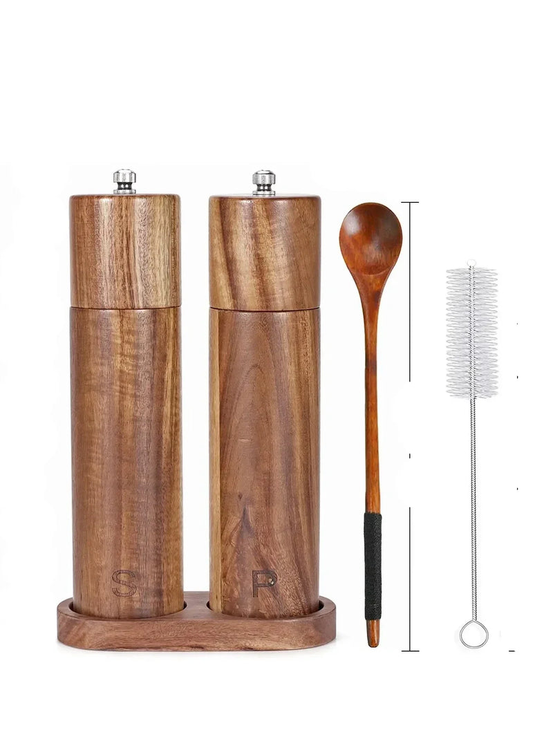 Salz- und Pfeffermühlenset | Holz Luxuriös Stilvoll Langlebig Tablett-Luzern Mode