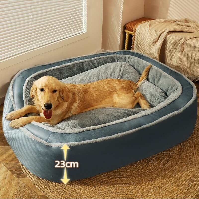 Hundebett | Unterstützend | Abnehmbarer Bezug | Bequem-Dunkelblau-S-Luzern Mode