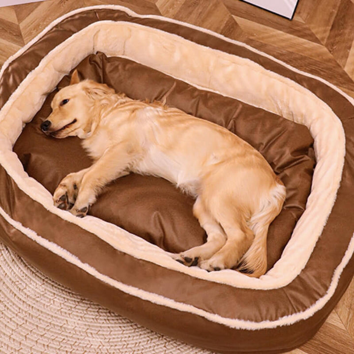 Hundebett | Unterstützend | Abnehmbarer Bezug | Bequem-Dunkelbraun-S-Luzern Mode