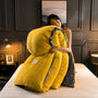 Bettbezug | Fleece Warm Weich Winter Bequem Uni-Farben-150x200xm incl.2 Kussenslopen-Gelb-Luzern Mode