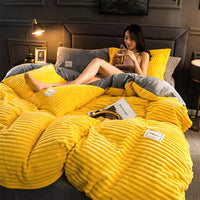 Bettbezug | Fleece Warm Weich Winter Bequem Uni-Farben-Luzern Mode