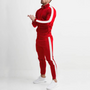 Herren Trainingsanzug mit Streifen - Sportbekleidung Set-Rot-S-Luzern Mode