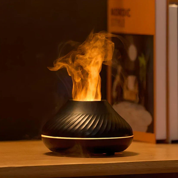 Aromadiffuser | Luxus Stilvoll Vielseitig Beruhigend Flammeneffekt USB-Schwarz-Luzern Mode