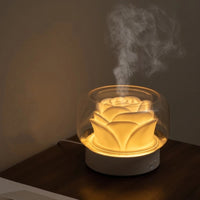 Aromadiffuser | LED Stilvoll Stimmungsvolles Design Beruhigend Einzigartig Vielseitig-Rose-Weiß-Luzern Mode
