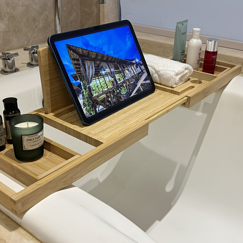 Badewannenablage | Bambus Verstellbar Stilvoll Langlebig Vielseitig Praktisch-Luzern Mode