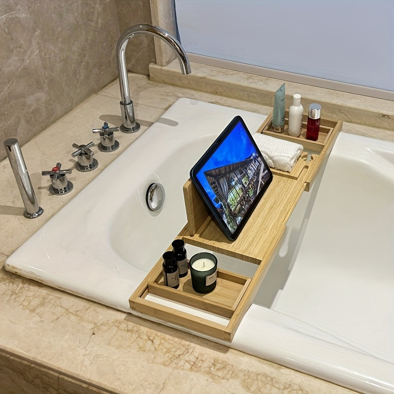 Badewannenablage | Bambus Verstellbar Stilvoll Langlebig Vielseitig Praktisch-Luzern Mode
