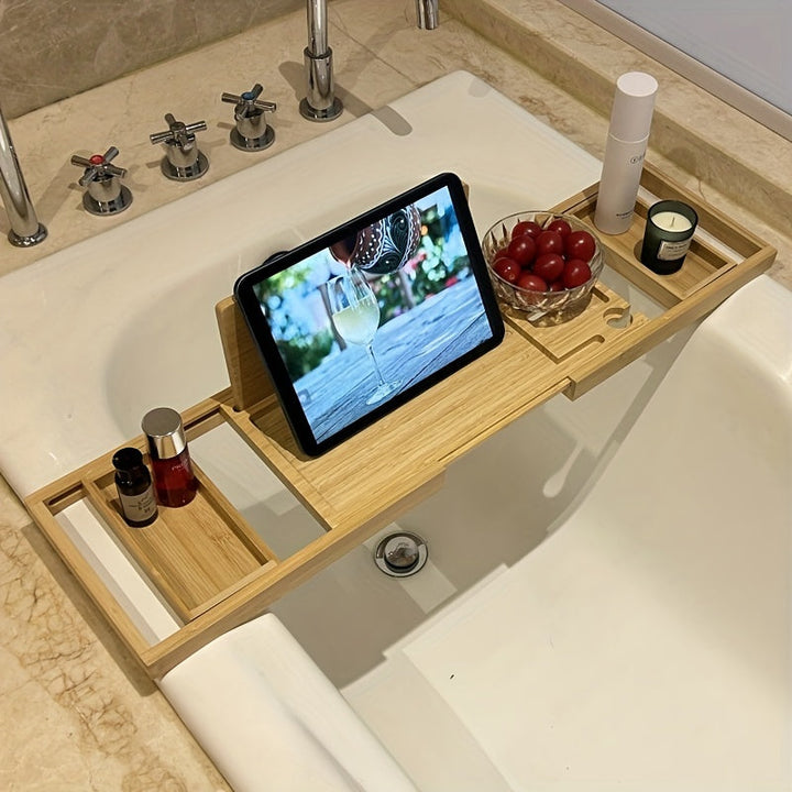 Badewannenablage | Bambus Verstellbar Stilvoll Langlebig Vielseitig Praktisch-Luzern Mode