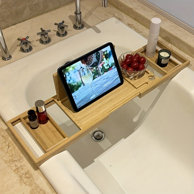 Badewannenablage | Bambus Verstellbar Stilvoll Langlebig Vielseitig Praktisch-Luzern Mode