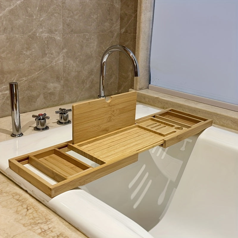 Badewannenablage | Bambus Verstellbar Stilvoll Langlebig Vielseitig Praktisch-Luzern Mode