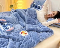 Cartoon-Decken- und Kissen-Set | Weich | Fleece | Warm | Decke | Kissen-Luzern Mode