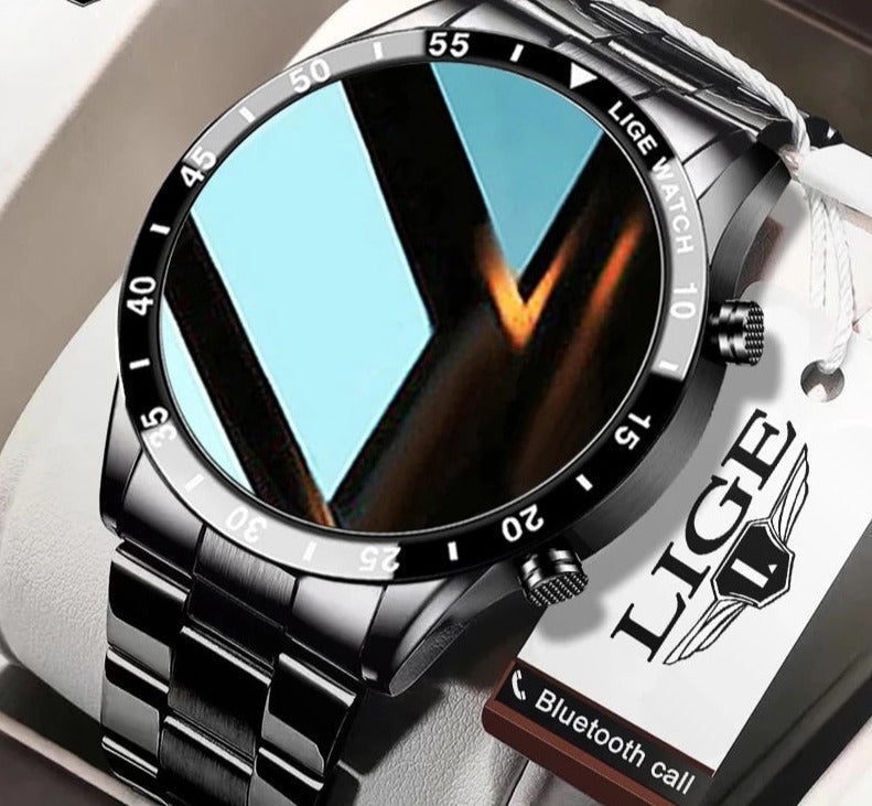 Herren Smartwatch | Luxus | Edelstahl-Armband | Magnetisches Laden | Bluetooth-Luzern Mode