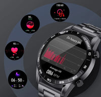 Herren Smartwatch | Luxus | Edelstahl-Armband | Magnetisches Laden | Bluetooth-Luzern Mode