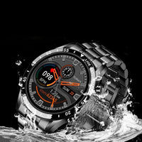 Herren Smartwatch | Luxus | Edelstahl-Armband | Magnetisches Laden | Bluetooth-Luzern Mode