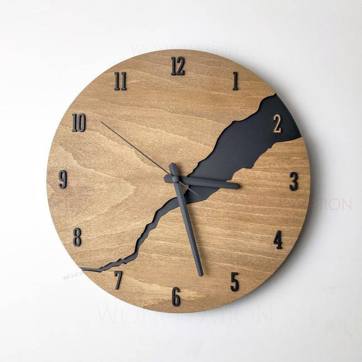 Holz Wanduhr | Rund | Ziffern | Linien | Raum | Nachhaltig | Schlicht-Zahlen-Luzern Mode