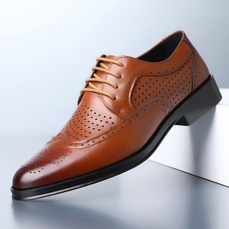 Herren Oxford Schuhe Leder Business Elegante Schnürschuhe-Braun 2-40-Luzern Mode