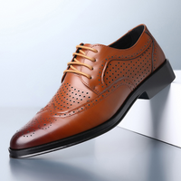 Herren Oxford Schuhe Leder Business Elegante Schnürschuhe-Braun 2-40-Luzern Mode