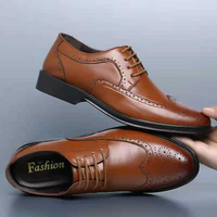 Herren Oxford Schuhe Leder Business Elegante Schnürschuhe-Braun-40-Luzern Mode