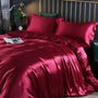 -150 cm Spannbettlaken + Bettdecke 200 x 230 cm + 2x Kissenbezug-Rot-Luzern Mode