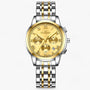 Luxus Herrenchronograph mit Edelstahlarmband und Datum-Gold-Luzern Mode
