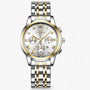 Luxus Herrenchronograph mit Edelstahlarmband und Datum-Gold Weiß-Luzern Mode