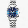 Luxus Herrenchronograph mit Edelstahlarmband und Datum-Silber Blau-Luzern Mode