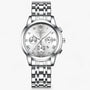 Luxus Herrenchronograph mit Edelstahlarmband und Datum-Silber-Luzern Mode