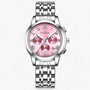 Luxus Herrenchronograph mit Edelstahlarmband und Datum-Silber Rosa-Luzern Mode