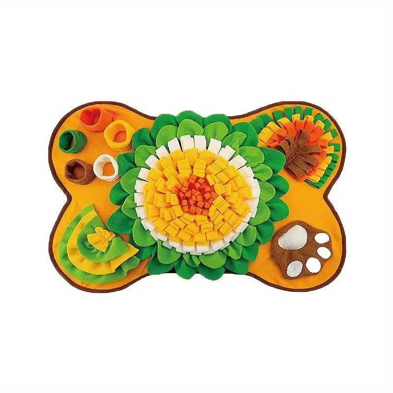 Futtermatte für Hunde | Spielerisch | Ruhiges Essen | Rutschfest | Qualität-Gelb-Orange-Luzern Mode