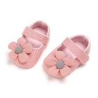Babyschuhe mit Schleife - Weiche Strickschuhe für Neugeborene-0-6 Monate-Rosa Blumen-Luzern Mode