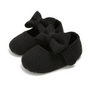 Babyschuhe mit Schleife - Weiche Strickschuhe für Neugeborene-0-6 Monate-Schwarzer Bogen-Luzern Mode