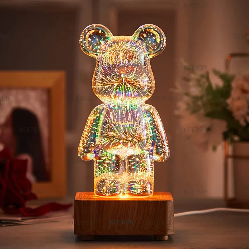 Kinder Nachtlampe | Bär Niedlich Einzigartig Mehrfarbige Feuerwerksprojektion-Luzern Mode